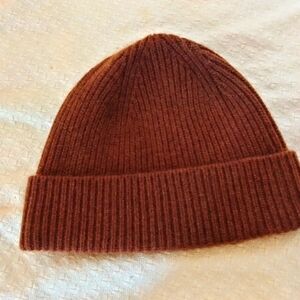 J crew cashmere beanie hat Brown